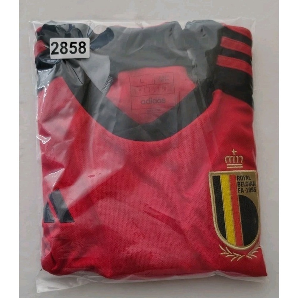 Adidas Belgium 2022-23 World Cup Flaming Shorts Sleeve Soccer Jersey Mens LG - Picture 8 of 12